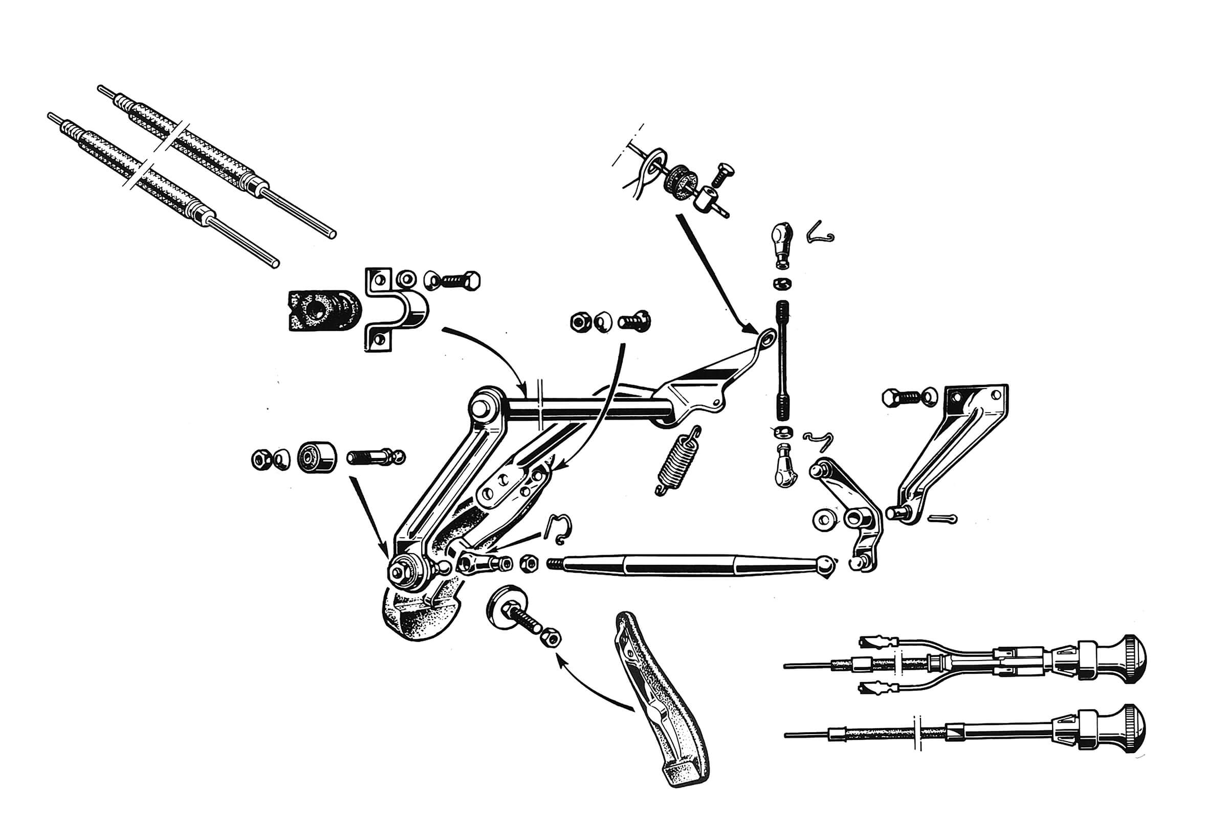 Accelerator/Choke Linkage | Mechanical | 105/115 Series (Shared Parts) | Alfa Romeo Parts Diagram | Alfaholics