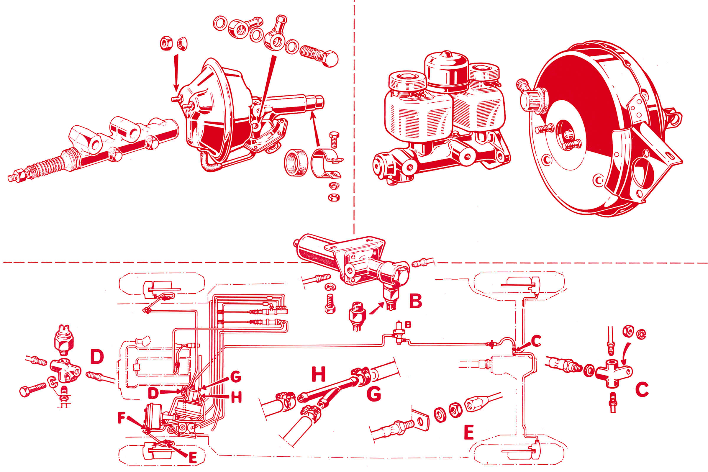 Brake Hydraulics | Mechanical | 105/115 Series (Shared Parts) | Alfa Romeo Parts Diagram | Alfaholics