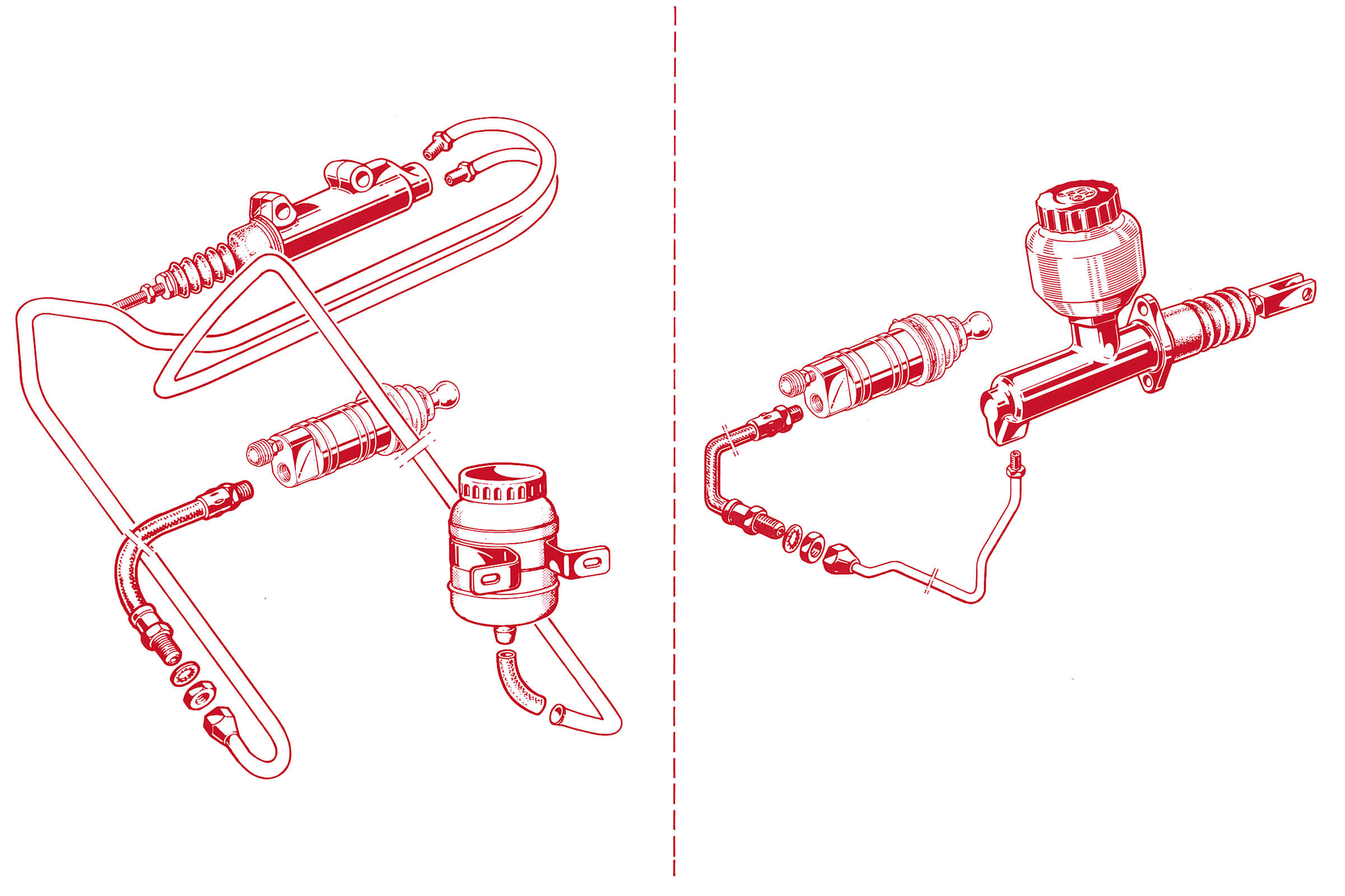Clutch Hydraulics | Mechanical | 105/115 Series (Shared Parts) | Alfa Romeo Parts Diagram | Alfaholics