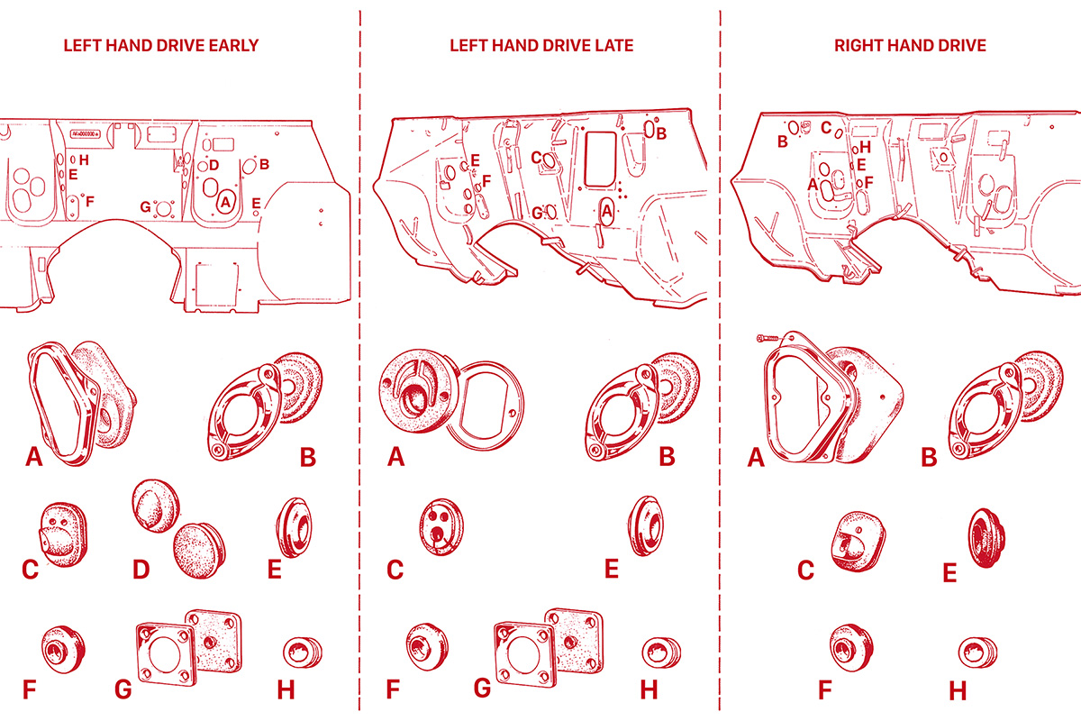 Bulkhead Grommets | Body | 105/115 Series (Shared Parts) | Alfa Romeo Parts Diagram | Alfaholics