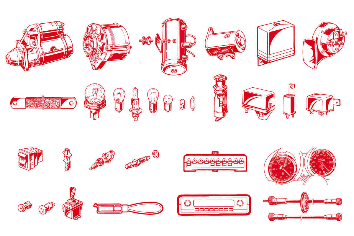 Electrical Accessories | Electrical | 105/115 Series (Shared Parts) | Alfa Romeo Parts Diagram | Alfaholics