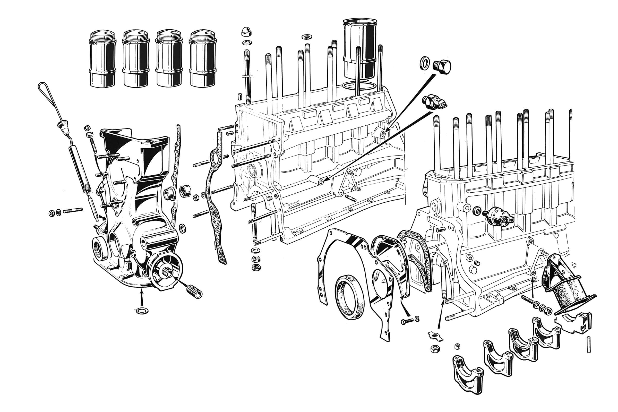 Engine - Block | Mechanical | 105/115 Series (Shared Parts) | Alfa Romeo Parts Diagram | Alfaholics