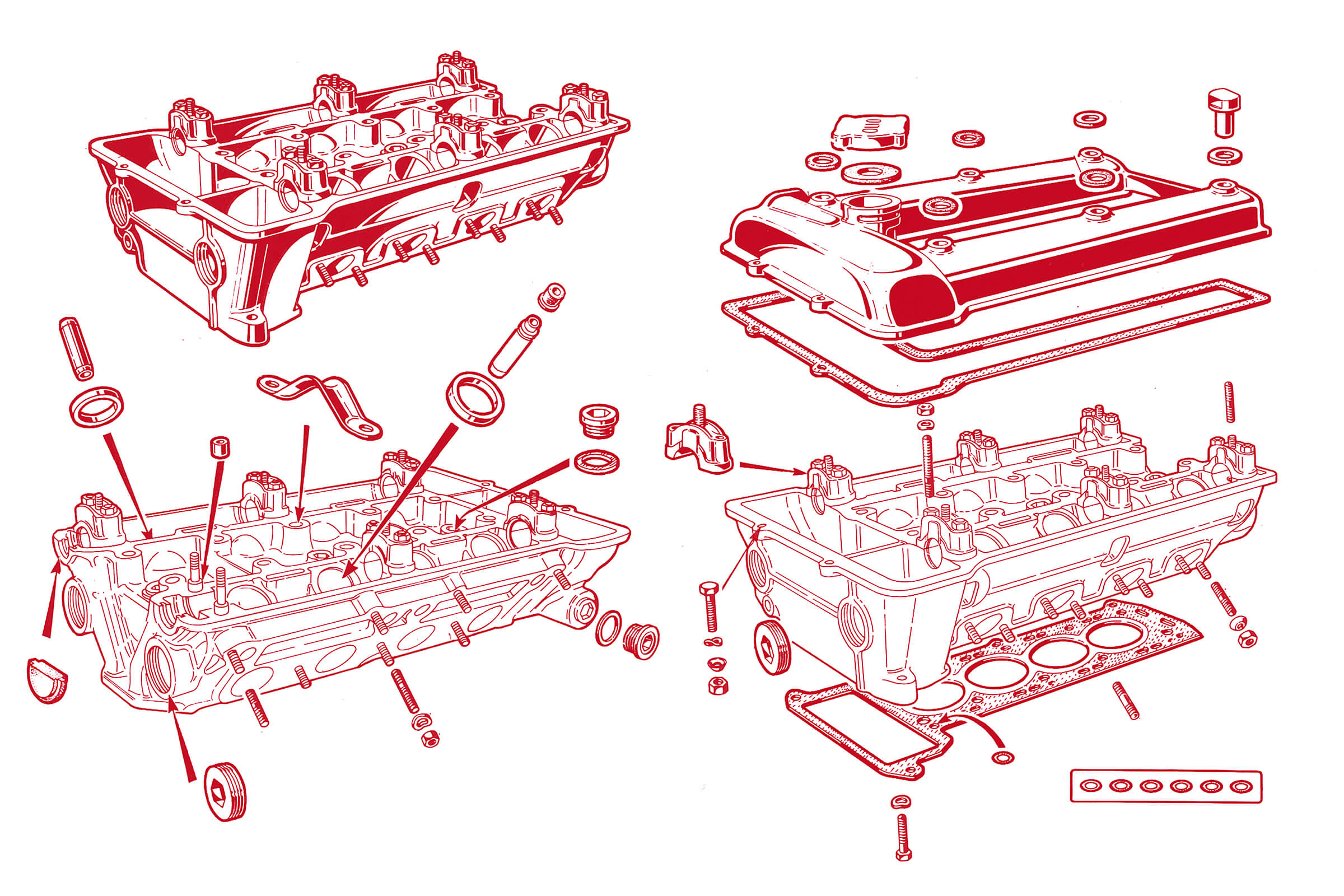 Engine - Cylinder Head | Mechanical | 105/115 Series (Shared Parts) | Alfa Romeo Parts Diagram | Alfaholics