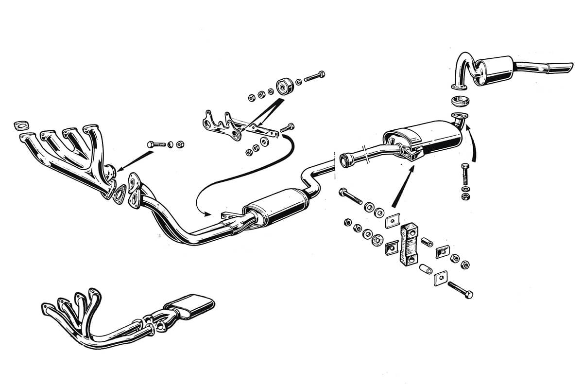 Exhaust System | Mechanical | 105/115 Series (Shared Parts) | Alfa Romeo Parts Diagram | Alfaholics