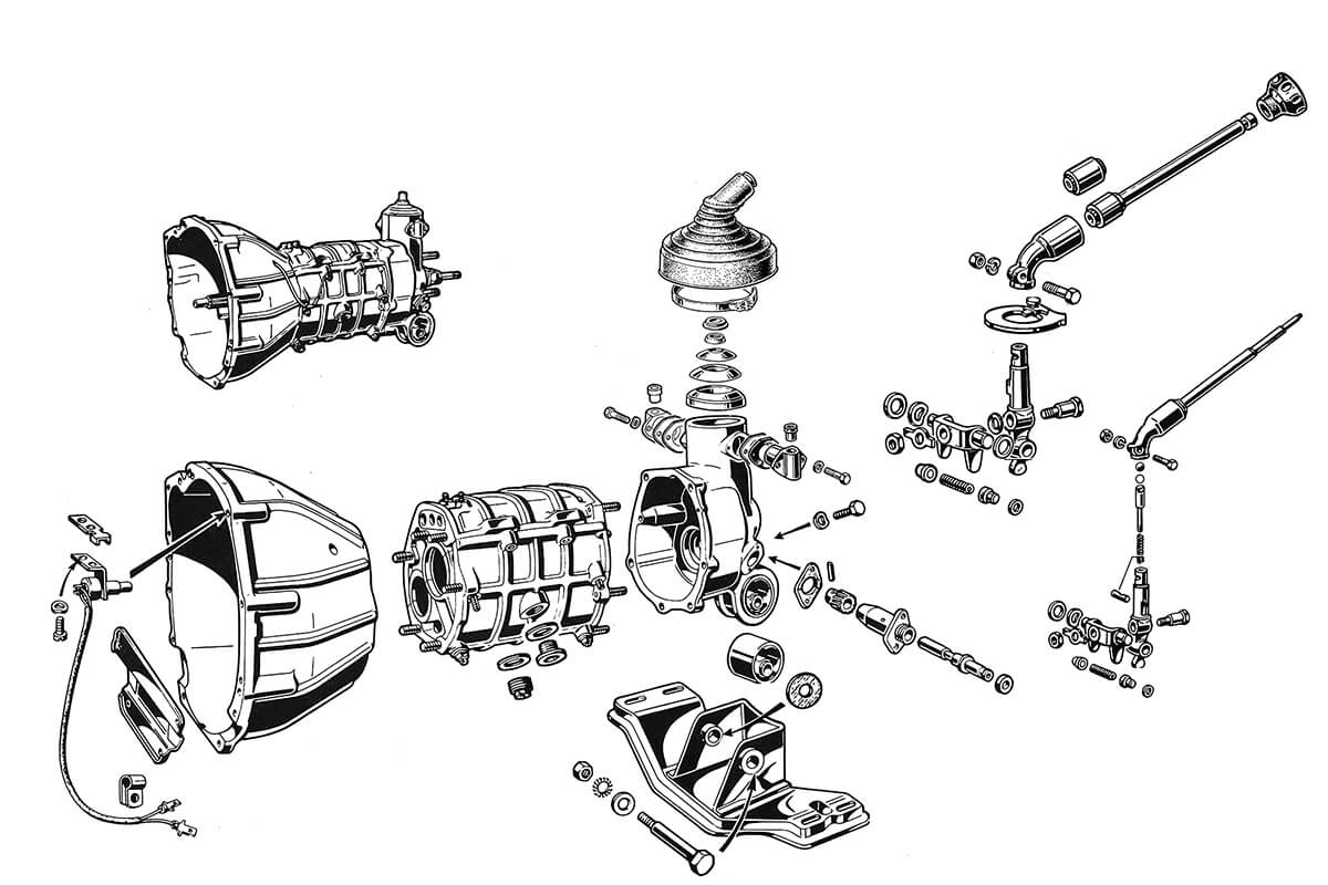 Gearbox - External | Mechanical | 105/115 Series (Shared Parts) | Alfa Romeo Parts Diagram | Alfaholics