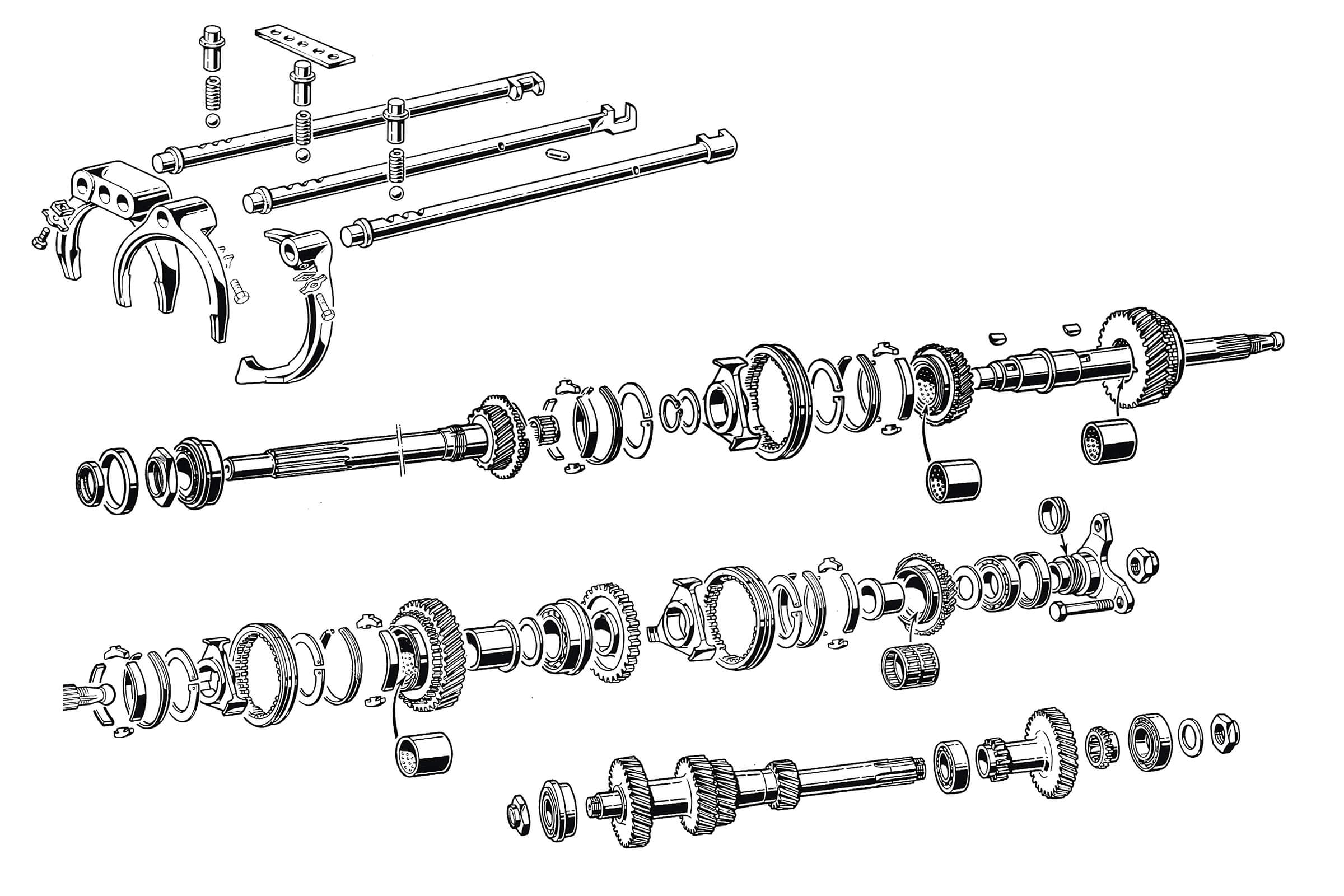 Gearbox - Internal | Mechanical | 105/115 Series (Shared Parts) | Alfa Romeo Parts Diagram | Alfaholics