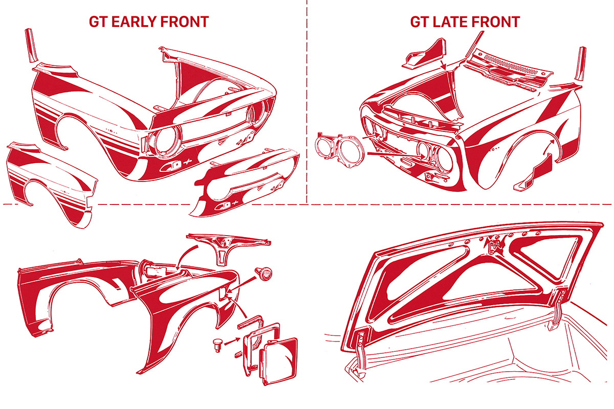 GT - Panels - Outer Body | Body | 105/115 Series Coupe Diagrams | Alfa Romeo Parts Diagram | Alfaholics