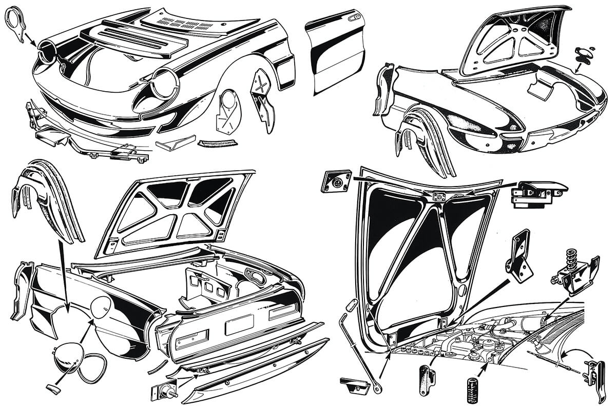 Spider - Panels - Outer Body | Body | 105/115 Series Spider Diagrams | Alfa Romeo Parts Diagram | Alfaholics