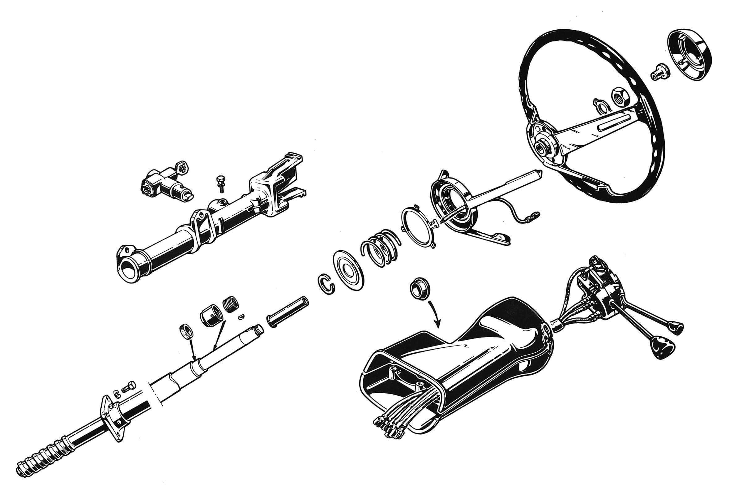 Steering Wheel & Column | Mechanical | 105/115 Series (Shared Parts) | Alfa Romeo Parts Diagram | Alfaholics