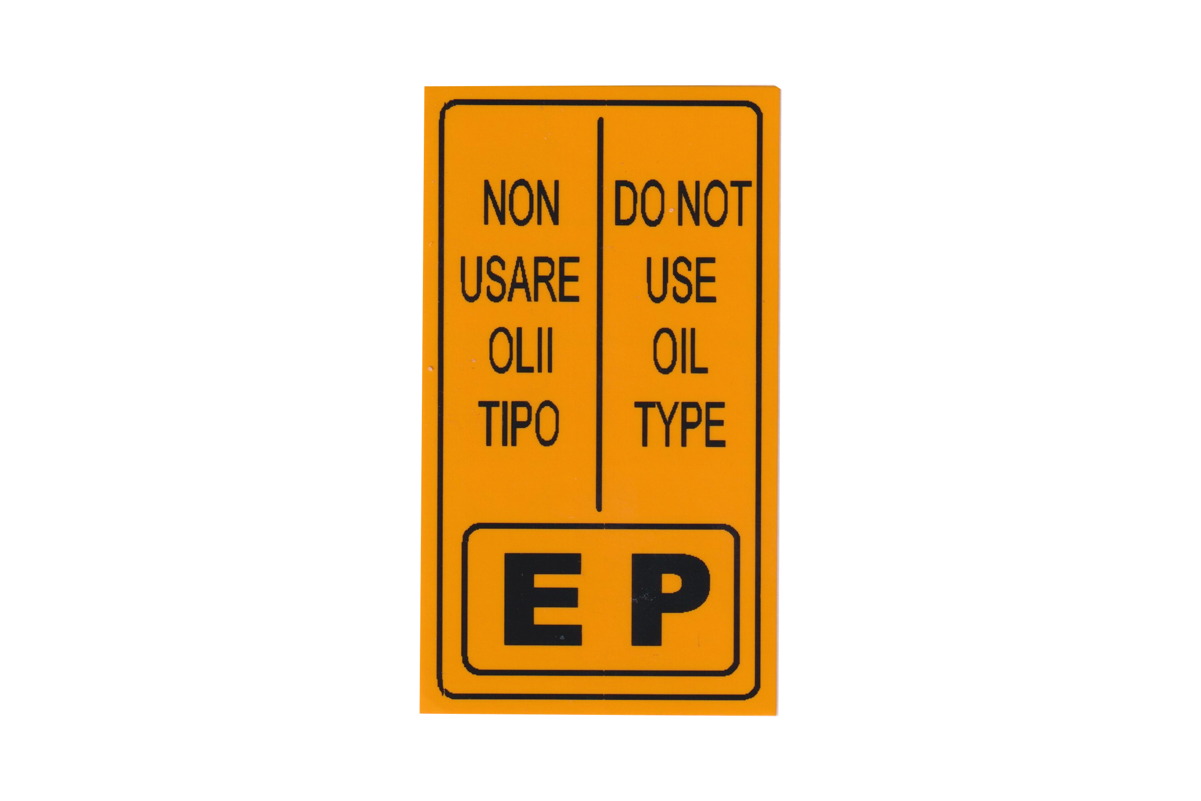 Gearbox Oil Warning Sticker