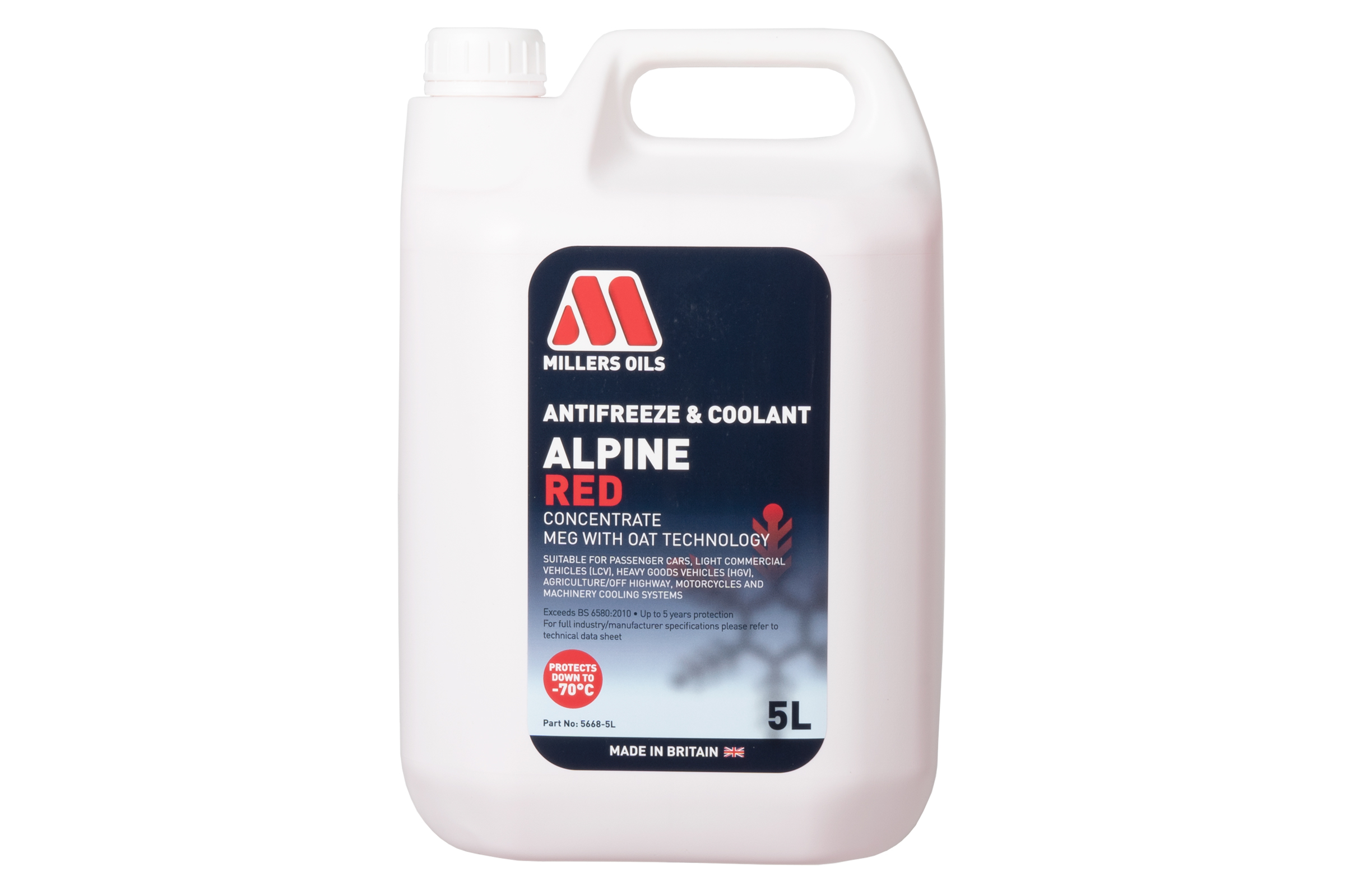 Millers 5L Alpine Red Concentrate Coolant